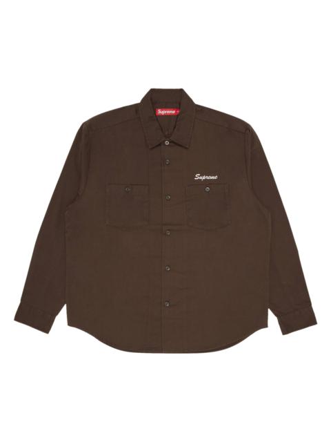 Supreme Supreme American Psycho Work Shirt 'Brown' | goat | REVERSIBLE