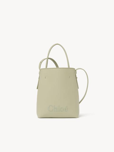 MICRO CHLOÉ SENSE TOTE BAG IN LEATHER