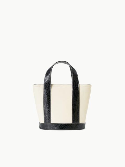 STAUD ALLORA MINI TOTE CREAM BLACK