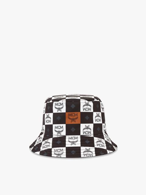 MCM Reversible Bucket Hat in Checkerboard Nylon