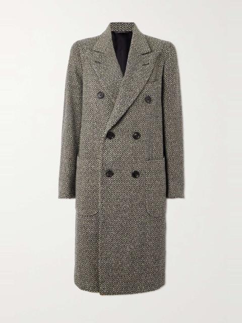 Loro Piana Herwin double-breasted herringbone linen and cashmere-blend coat