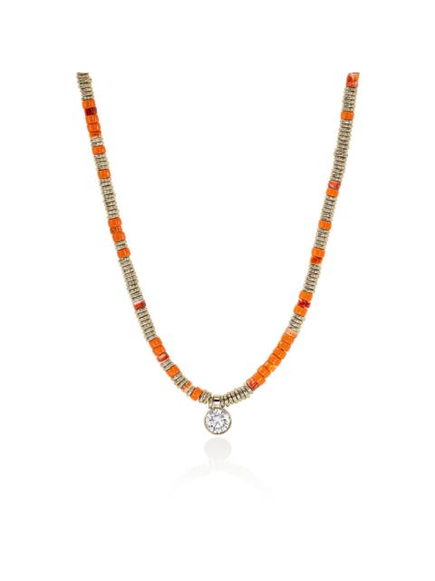 JOHN HARDY JH Lovestruck™ Heishi Pendant Necklace, Gold, Sterling Silver, Hardstones, Enamel, Diamond, 1.25TCW