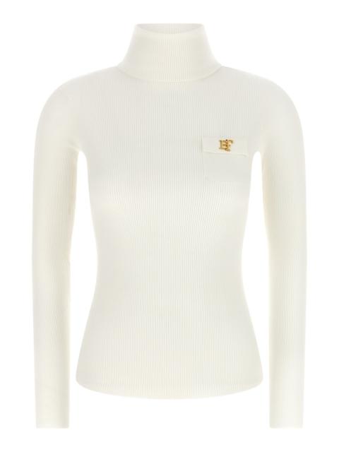 ELISABETTA FRANCHI Turtleneck Embroidery À Jour