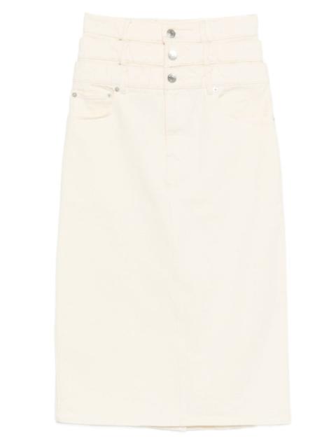 VIKTOR & ROLF triple layer denim midi skirt