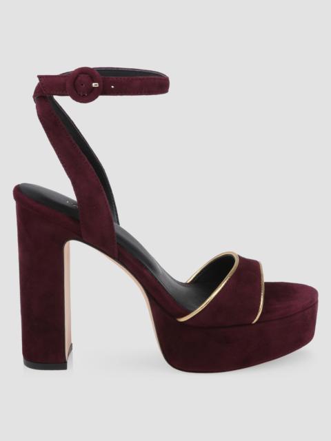 L'AGENCE Women's Essie 115MM Suede Platform Sandals - Burgundy Suede