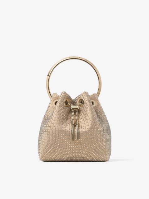 JIMMY CHOO Bon Bon
Light Gold Satin and Illusion Crystal Mesh Handbag