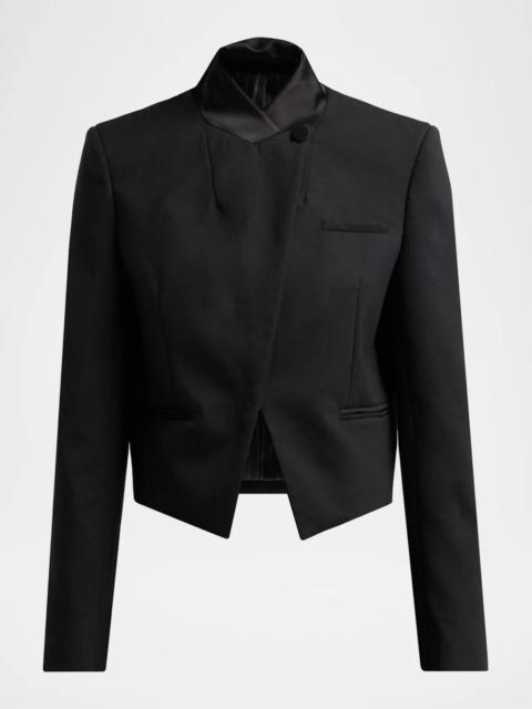 TANYA TAYLOR Julie Asymmetric Cropped Blazer