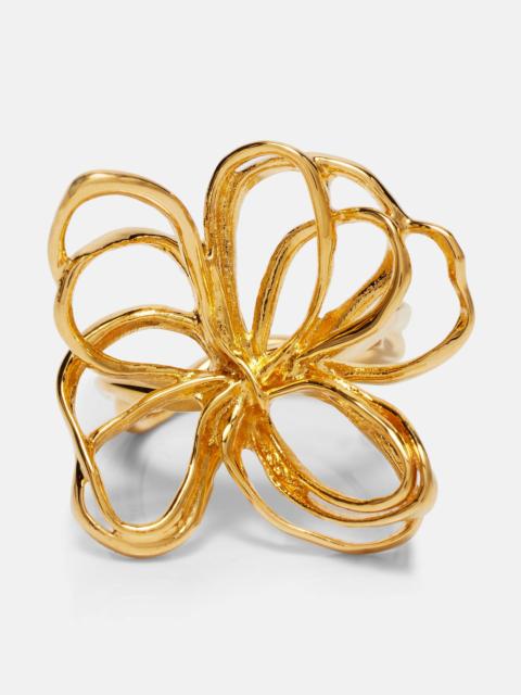 Oscar de la Renta Threaded Flower ring