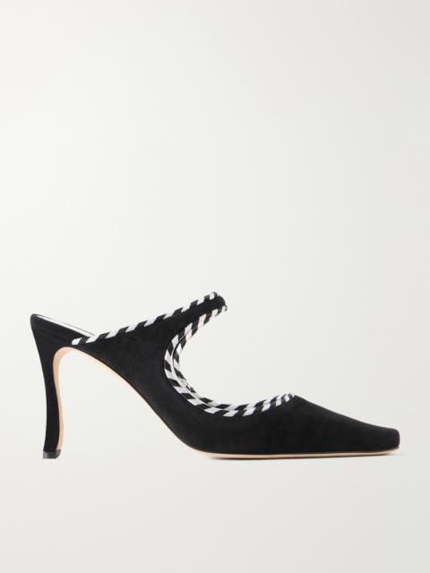 Manolo Blahnik Pura 90 Suede Mules