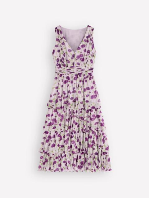 BODEN Tiered Sleeveless Dress-Purple Dandelion