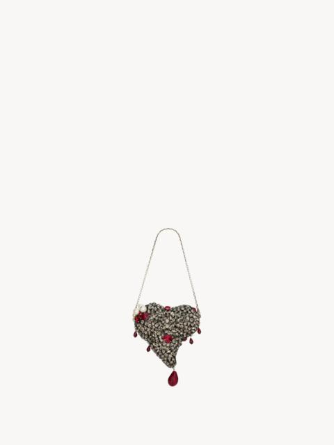 SAINT LAURENT MICRO HEART EVENING BAG IN CRYSTALS