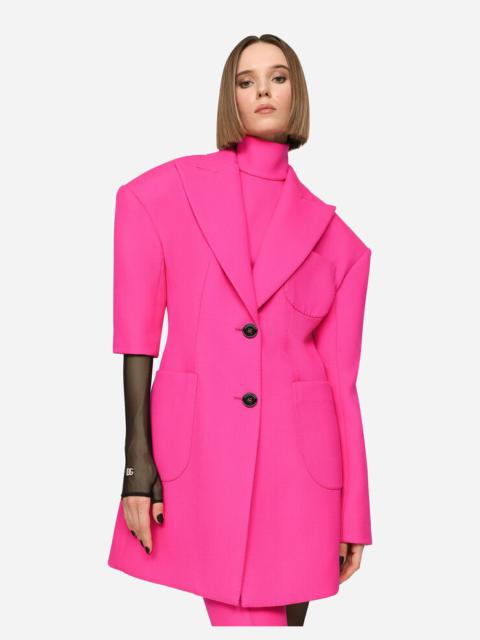 Dolce & Gabbana Woolen jacket with asymmetrical sleeves