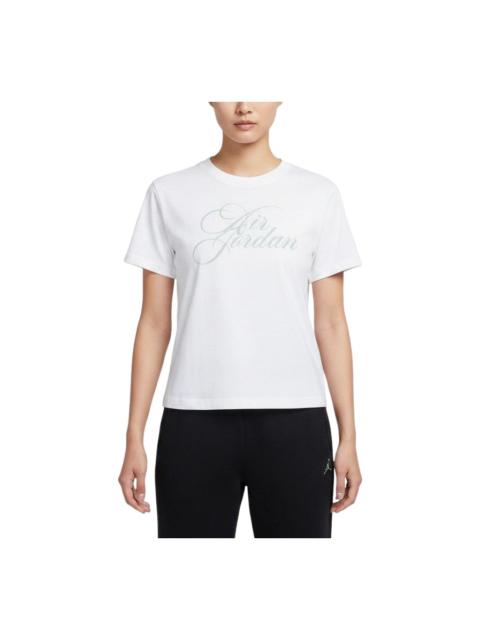 Jordan (WMNS) Air Jordan Flight Shorthand Graphic T-Shirts Asia Sizing 'White' IW1597-100