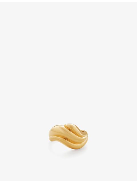MONICA VINADER Swirl 18ct yellow gold-plated vermeil sterling-silver ring