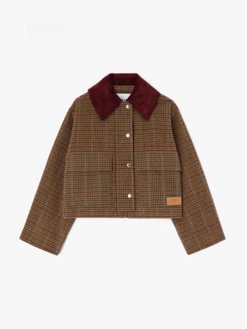 GANNI JACKET IN CHECK TWILL