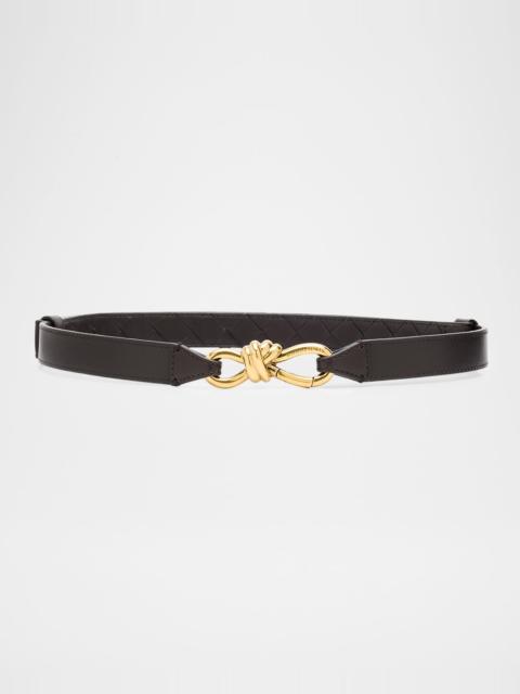 Bottega Veneta Andiamo Intrecciato Leather Belt