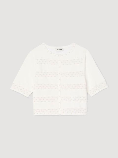 Sandro CROPPED BEADED CARDIGAN