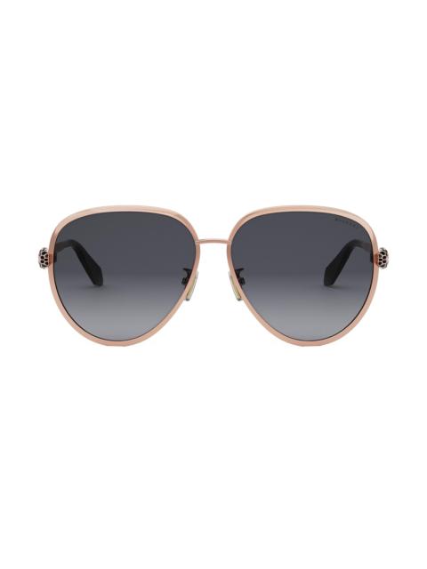 BVLGARI Women's Serpenti Forever 59MM Pilot Sunglasses - Shiny Rose Gold Gradient Smoke