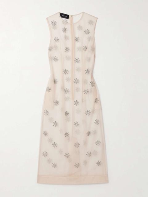 Simone Rocha Crystal-embellished tulle midi dress