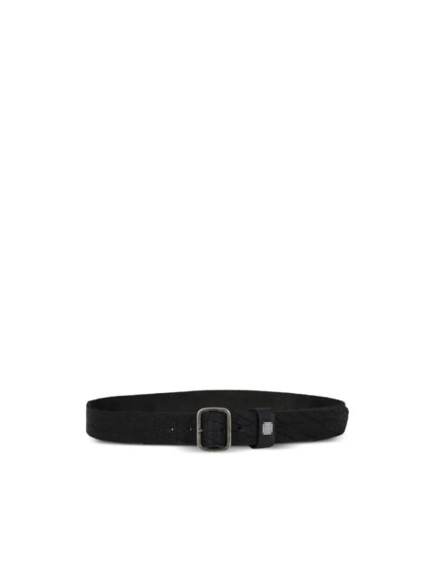 Guidi logo-plate leather belt