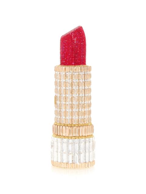 JUDITH LEIBER Women's Lipstick Seductress Crystal Clutch - Champagne