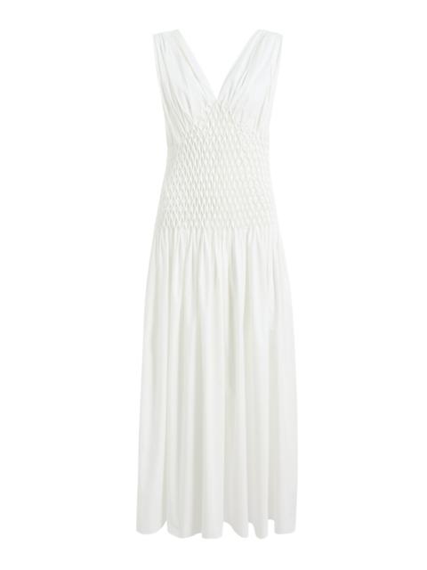 KHAITE Nola Cotton Poplin Dress white