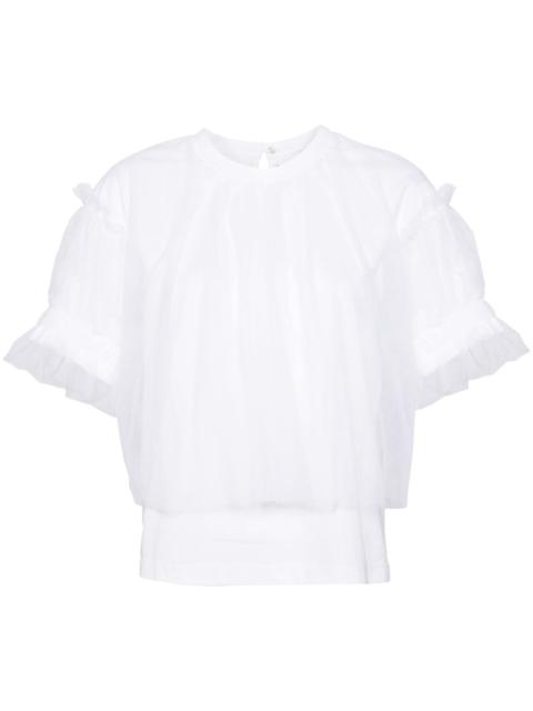 Cotton Ponte X Nylon Tulle Tee