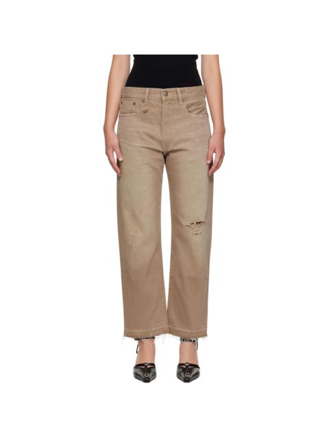 R13 Tan Boyfriend Jeans
