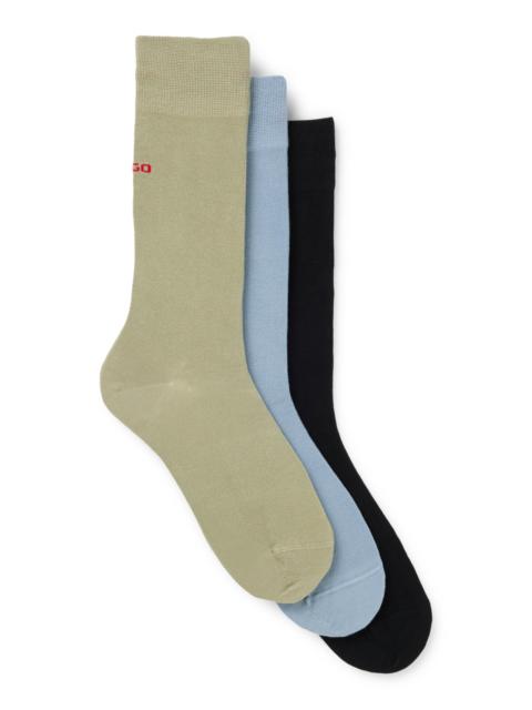 HUGO THREE-PACK OF REGULAR-LENGTH SOCKS WITH LOGO DETAILS