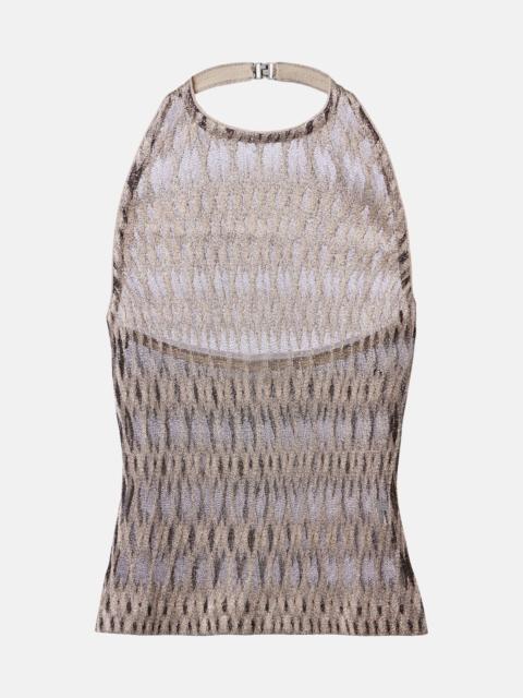 Missoni Halterneck lamé top