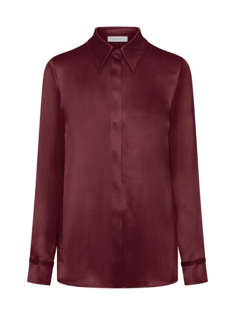 GABRIELA HEARST Cruz Shirt in Bordeaux Silk Satin