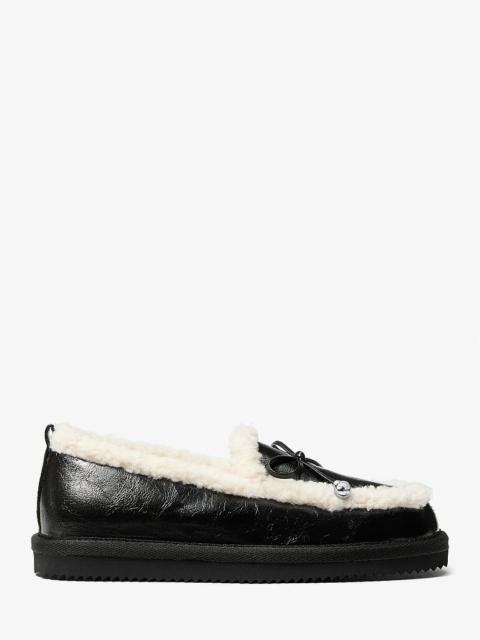 MICHAEL KORS Jo Faux Shearling Trim Moccasin
