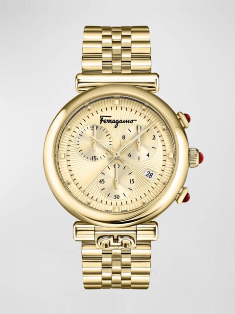 FERRAGAMO 40m Ferragamo Ora Chronograph Watch, Yellow Gold