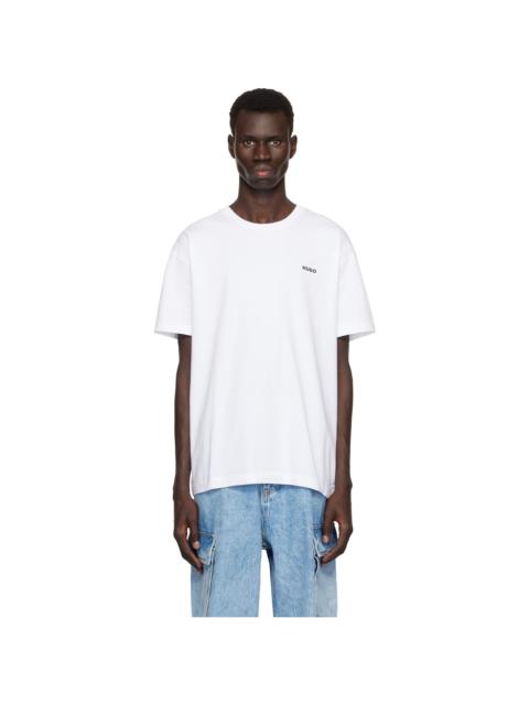 HUGO White Stretch Cotton T-shirt