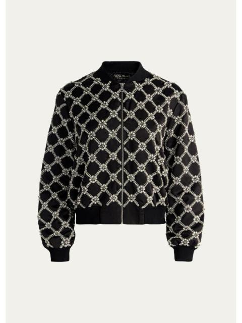Alice + Olivia Willie Embellished Bomber Jacket