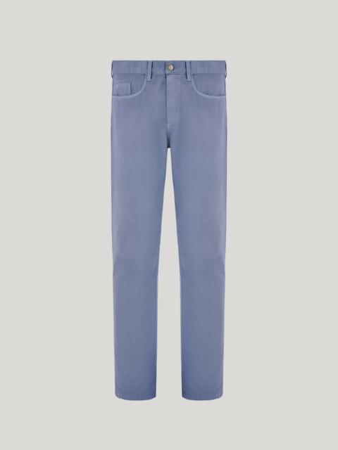 Canali AIR FORCE BLUE FIVE POCKET PANTS WITH A REGULAR FIT, MADE FROM COTTON MICROTWILL