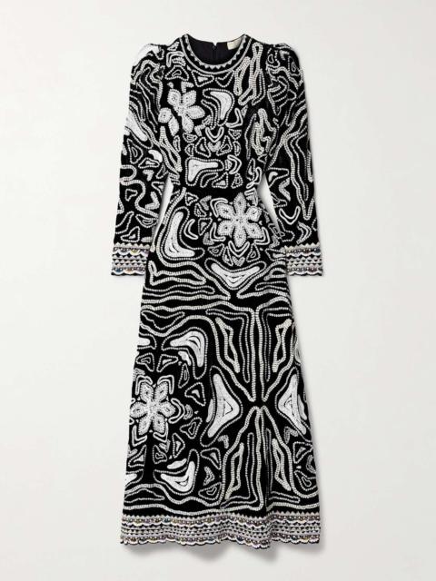 ULLA JOHNSON Alexia embellished velvet maxi dress