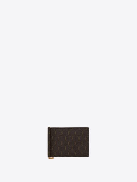 le monogramme bill clip wallet in monogram canvas and smooth leather