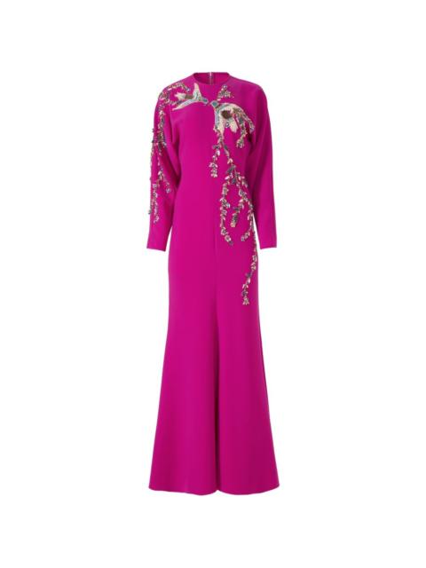 COSTARELLOS Marla crystal-appliqué maxi dress