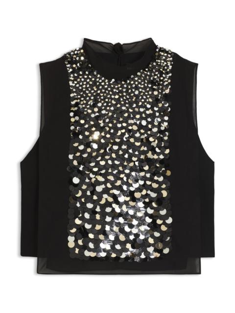 BOSS REGULAR-FIT BLOUSE WITH SEQUIN EMBELLISHMENTS