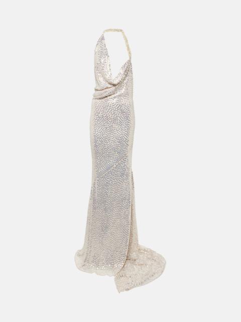 MATICEVSKI Desires crystal-embellished silk gown