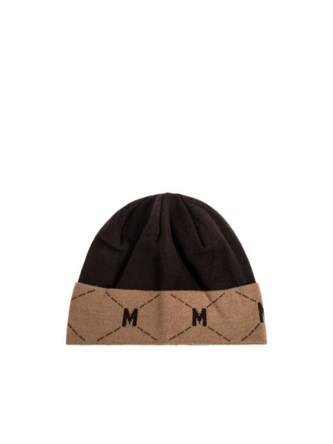 Moschino logo-print beanie hat