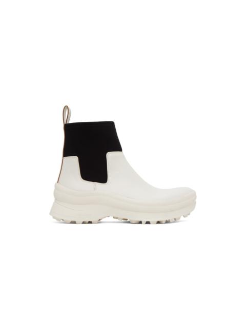 White Leather Chelsea Boots