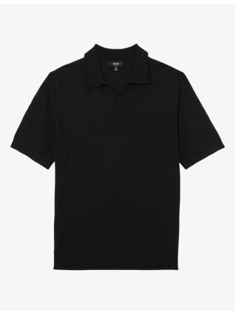 REISS Duchie open-collar short-sleeve wool polo