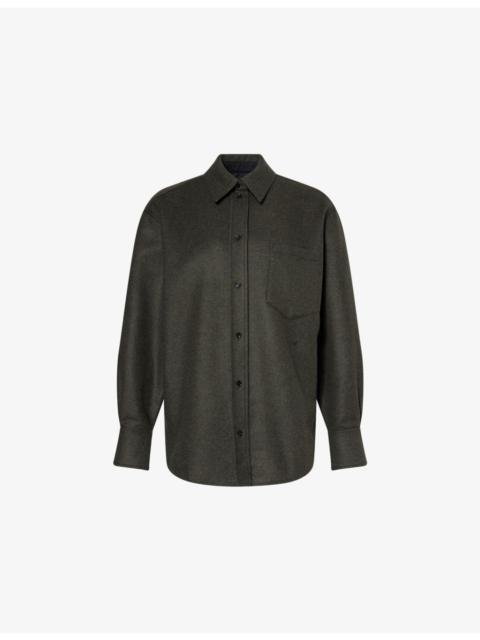 Victoria Beckham Relaxed-Fit Long-Sleeves Wool And Cashmere Shirt