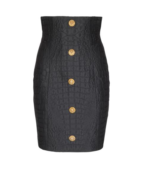 Balmain Crocodile-look pencil skirt
