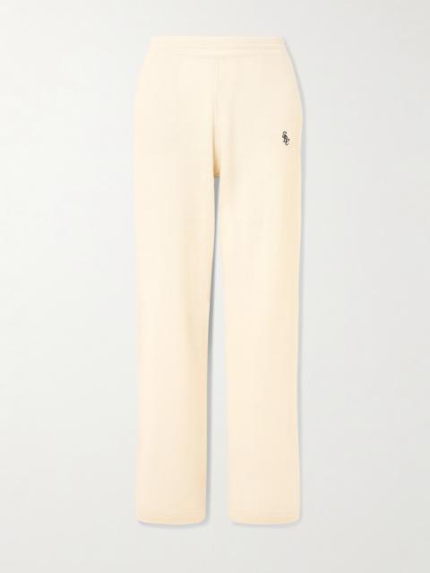 Sporty & Rich Embroidered Cashmere And Wool-blend Track Pants