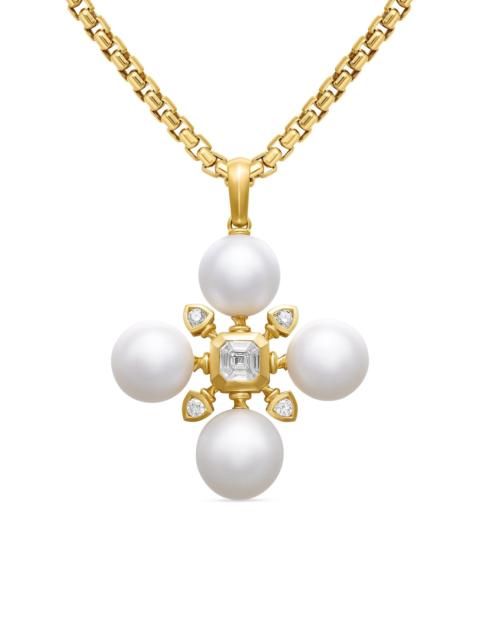 DAVID YURMAN Women's Renaissance Pearl Pendant in 18K Yellow Gold with Pearls and Diamonds, 29.4mm - South Sea Wh
