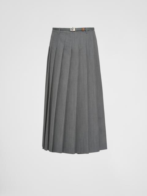 Pleated wool skirt