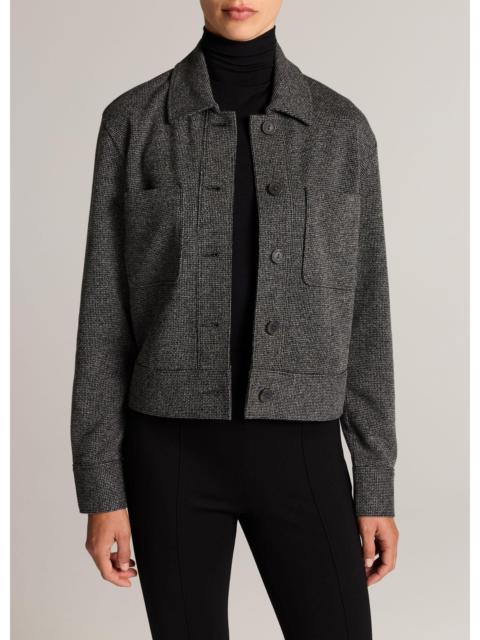 Vince Houndstooth Italian Cotton-Blend Jacket